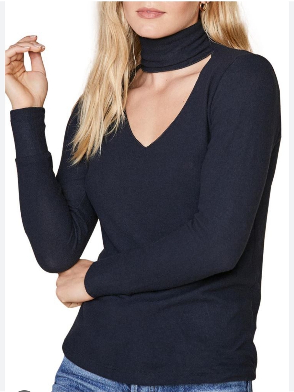 Theory Navy Blue Silk Sweater